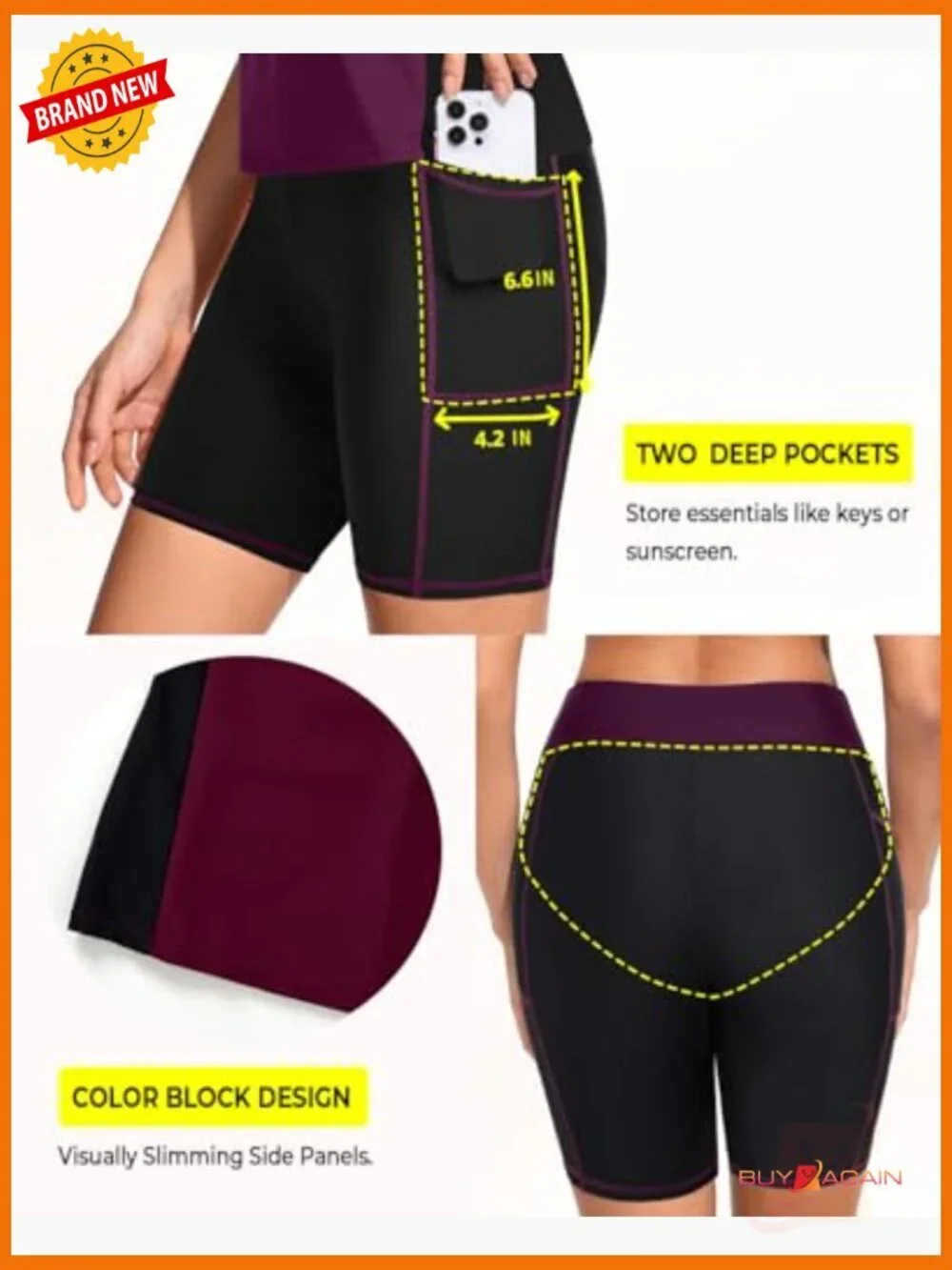 3 Piece Tankini Set with Tummy Control & High Waist Shorts